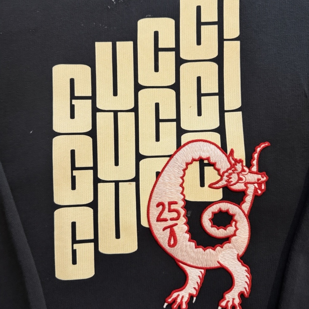 Authentic Gucci Kids Black Sweatshirt with Red Dragon Design (size 12/small)